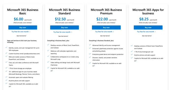 Microsoft 365 Subscription Pricing